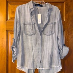 Gray wash button up Jean shirt